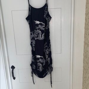 Black and White Dragon Print Dress
